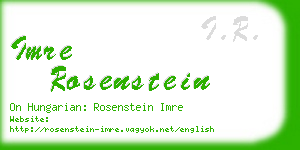 imre rosenstein business card